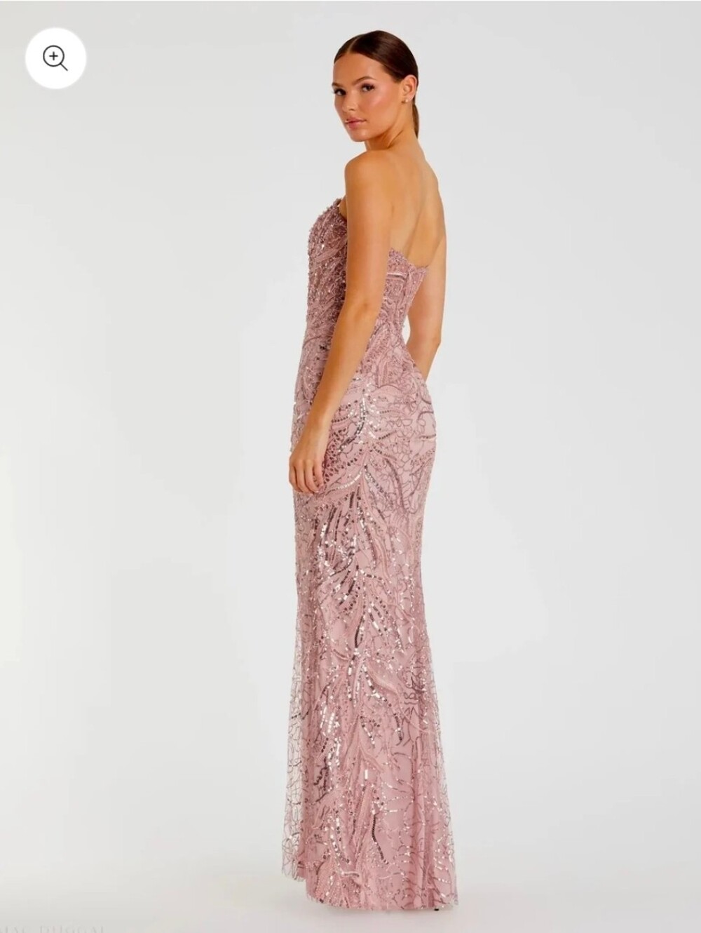 MAC DUGGAL, Pink Beaded Sequin Strapless Trumpet Gown, Size 4, MSRP $698 - Picture 3 of 10